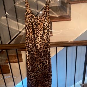 Leopard satin cocktail dress